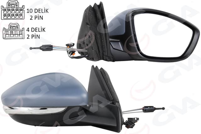 GVA DIŞ DİKİZ AYNASI SAĞ MANUEL KATLANIR OPEL CORSA F 19> PEUGEOT P208 19> ELEKTRİKLİ-ASTARLI-ISITMALI OEM: 983597631T - GVA 1090204 kodlu oto yedek parça