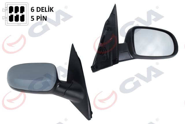 GVA DIŞ DİKİZ AYNASI SAĞ CORSA C 01 ELEKTRİKLİ ISITMALI ASTARLI KONVEKS 5 FİŞ VM-200EHPR OEM: 1428308-1428857-1426530 - GVA 1090215 kodlu oto yedek parça