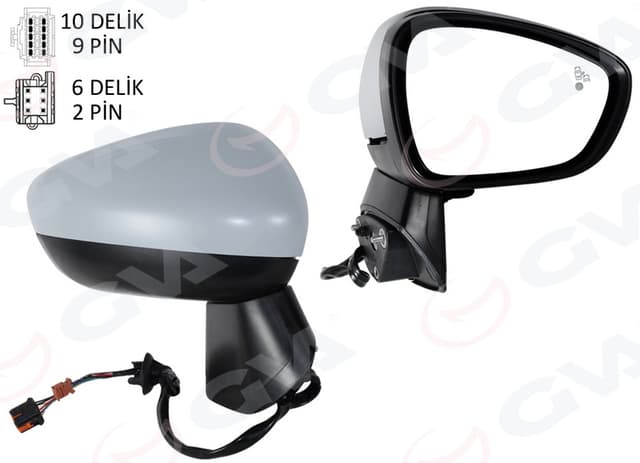 GVA DIŞ DİKİZ AYNASI KOMPLE SAĞ OPEL CROSSLAND 17> ELEKTRİKLİ KATLANIR OEM: 13485138-39111503-13466845-39111499 - GVA 1090220 kodlu oto yedek parça