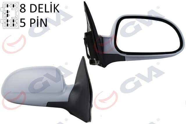 GVA DIŞ DİKİZ AYNASI SAĞ LACETTİ 05 ELEKTRİKLİ ISITMALI ASTARLI KONVEKS 5 FİŞ VM-395EHPR 96545714 OEM: 96545714 - GVA 1099120 kodlu oto yedek parça