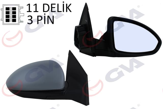 GVA DIŞ DİKİZ AYNASI SAĞ CRUZE 09 ELEKTRİKLİ ISITMALI ASTARLI ASFERİK OEM: 96831843 - GVA 1099127 kodlu oto yedek parça