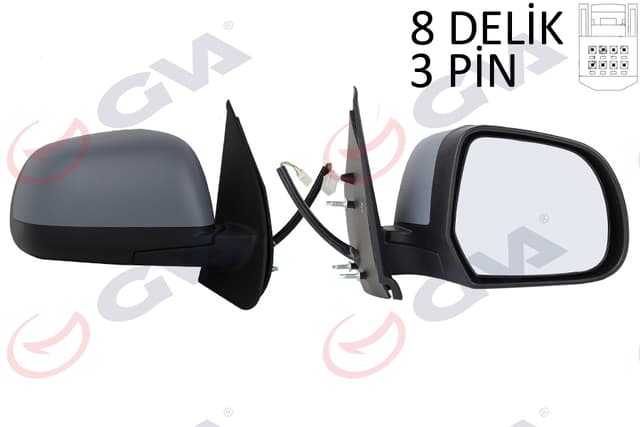 GVA DIŞ DİKİZ AYNASI SAĞ MICRA 10 ELEKTRİKLİ ASTARLI KONVEKS 3 FİŞ VM-223EHPR 96301-1HB0B OEM: 96301-1HB0B - GVA 1099235 kodlu oto yedek parça