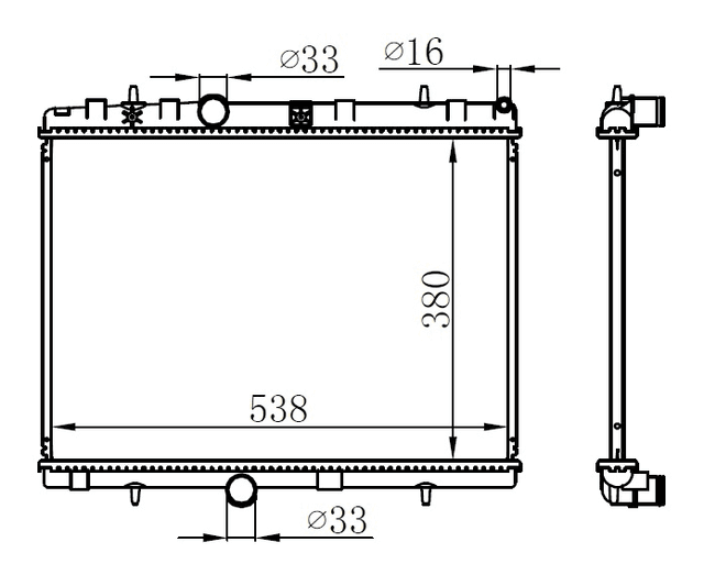 GVA RADYATÖR C-ELYSEE-C3-C4-C5 I-P207-P208-P301-P307-P308-P407-P3008-P5008-RCZ 09 MT 380X538X16 1330P9-96455874-9645587480 OEM: 1330P9-96455874-9645587480 - GVA 3143003 kodlu oto yedek parça