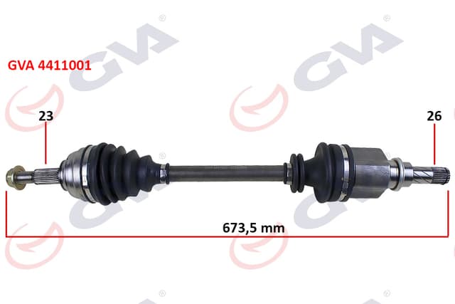 GVA KOMPLE AKS SOL MEGANE II 1.4/1.6 16V-1.5 DCİ 02-08 673mm 7711368284-8200356803-8200388506 OEM: 7711368284-8200356803-8200388506 - GVA 4411001 kodlu oto yedek parça