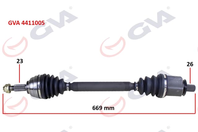 GVA KOMPLE AKS SOL MEGANE II 1.6 16V 03-08 669mm AUTO. 8200613829 OEM: 8200613829 - GVA 4411005 kodlu oto yedek parça
