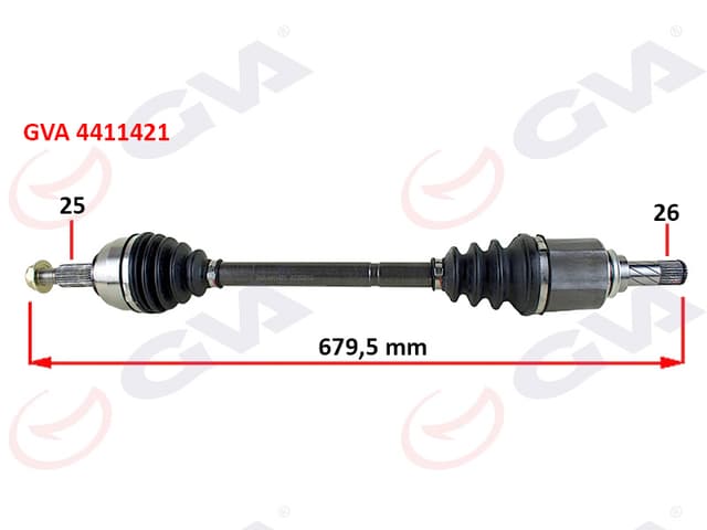 GVA KOMPLE AKS SOL MEGANE 3-FLUENCE 1.5 DCİ 6 VİTES 09 680mm OEM: 8200847584-391016204R - GVA 4411421 kodlu oto yedek parça