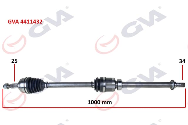 GVA KOMPLE AKS SAĞ MEGANE IV 1.5DCI 16- EURO6 A-T 1000mm 391001137R OEM: 391001137R - GVA 4411432 kodlu oto yedek parça