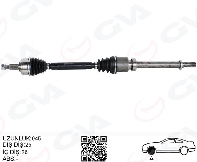 GVA ÖN AKS SAĞ RENAULT MEGANE IV 1.3 Tce - 1.5 DCI EURO 6 M-T SNZ-TL4 16- OEM: 391000978R-391008707R - GVA 4411434 kodlu oto yedek parça