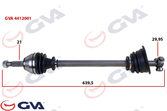 GVA KOMPLE AKS SOL RENAULT 19 1.4 639mm 7701351484-7701349880-7701351486 OEM: 7701351484-7701349880-7701351486 - GVA 4412001 kodlu oto yedek parça
