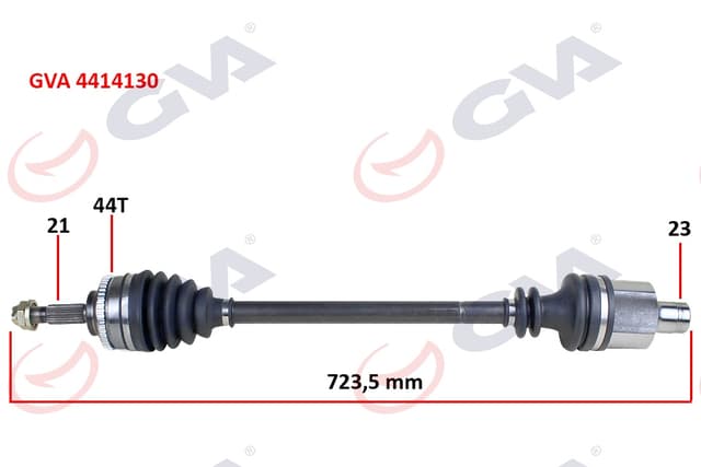 GVA KOMPLE AKS SAĞ CLIO II 1.5DCI 98-05 ABS Lİ 44DİŞ 728mm YAYLI 8200240430-8200534580-391004165R OEM: 8200240430-8200534580-391004165R - GVA 4414130 kodlu oto yedek parça