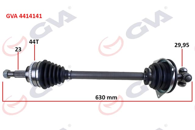 GVA KOMPLE AKS SOL CLIO 2-KANGOO 2 1.5 DCI 02 ABS Lİ 630mm 44DİŞ Kalın Freze 8200236109-8200236110-7711135906 OEM: 8200236109-8200236110-7711135906 - GVA 4414141 kodlu oto yedek parça