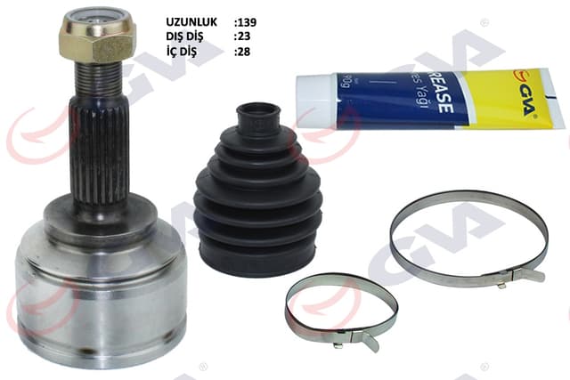 GVA AKS KAFASI DIŞ ÖN CLIO III HB 1.2 16V 05-12 23x28x49 138mm OEM: 8200684084-8200482429-8200378880 - GVA 4414170K kodlu oto yedek parça