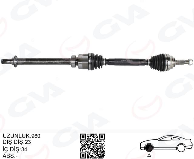 GVA ÖN AKS SAĞ RENAULT CLIO IV 1.5 DCI A-T 12- 391003032R OEM: 391003032R - GVA 4414312 kodlu oto yedek parça