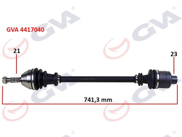 GVA KOMPLE AKS SAĞ R21 MANAGER 1.7 86-93 742mm OEM: 7701349786-7701351989-7701351267 - GVA 4417040 kodlu oto yedek parça