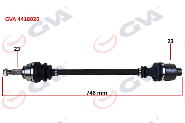 GVA KOMPLE AKS SAĞ LAGUNA I 1.6 16V 93-01 747mm OEM: 7711130057-7701471377-8200024622 - GVA 4418020 kodlu oto yedek parça