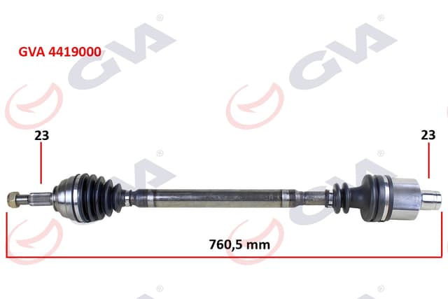 GVA KOMPLE AKS SAĞ DACIA LOGAN-SANDERO 1.5 DCİ 04-12 760mm OEM: 8200503359-7711497480-8200499306 - GVA 4419000 kodlu oto yedek parça