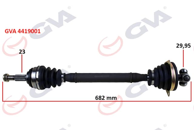 GVA KOMPLE AKS SOL DACIA LOGAN-SANDERO 1.5 DCİ 04-12 682mm OEM: 6001548658-7711497479-8200499304 - GVA 4419001 kodlu oto yedek parça