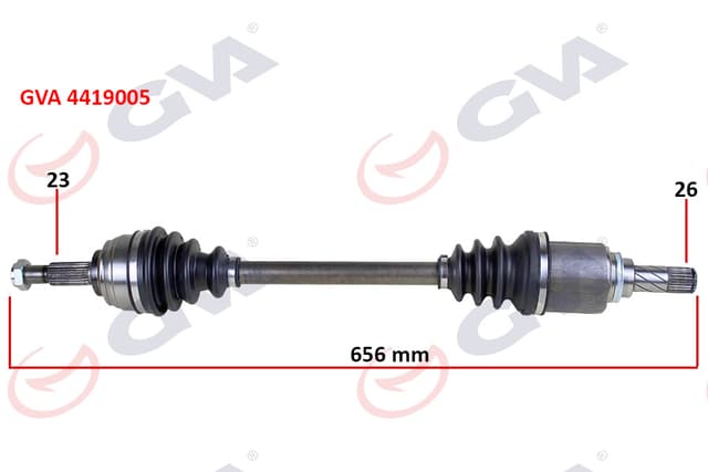 GVA KOMPLE AKS SOL DACIA SANDERO STEPWAY II 12- 1.5DCI 656mm 391016613R-391017832R OEM: 391016613R-391017832R - GVA 4419005 kodlu oto yedek parça