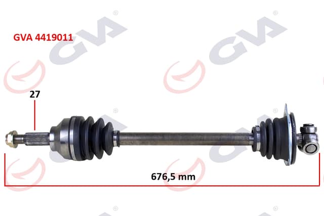 GVA KOMPLE AKS SOL TRAFIC II-OPEL VIVARO 1.9 DCI 01 676mm OEM: 391018828R-8200334338-91166708 - GVA 4419011 kodlu oto yedek parça