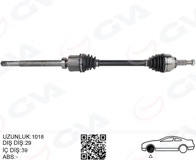 GVA KOMPLE AKS SAĞ RENAULT TRAFİC III 1.6 DCİ 14- 1018mm OEM: 391005010R-93453895-4422670 - GVA 4419015 kodlu oto yedek parça