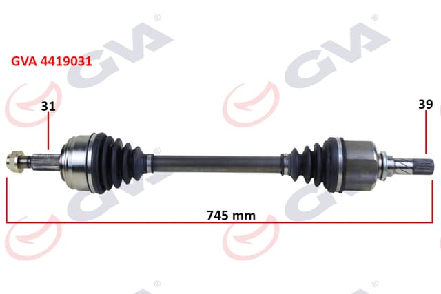 GVA KOMPLE AKS SOL MASTER 3-MOVANO 2.3 DCİ 6 VİTES 10- 745mm 391012360R-391012849R-8200842365 OEM: 391012360R-391012849R-8200842365 - GVA 4419031 kodlu oto yedek parça