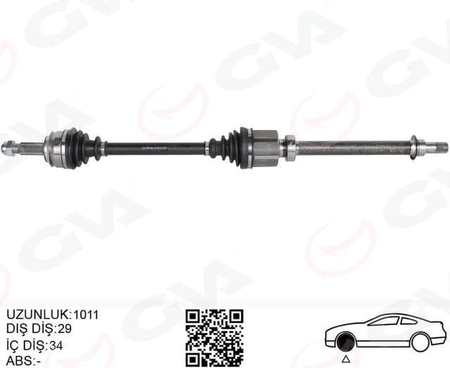 GVA ÖN AKS SAĞ RENAULT KADJAR 1.5 DCI A-T 15- 391000797R OEM: 391000797R - GVA 4419042 kodlu oto yedek parça