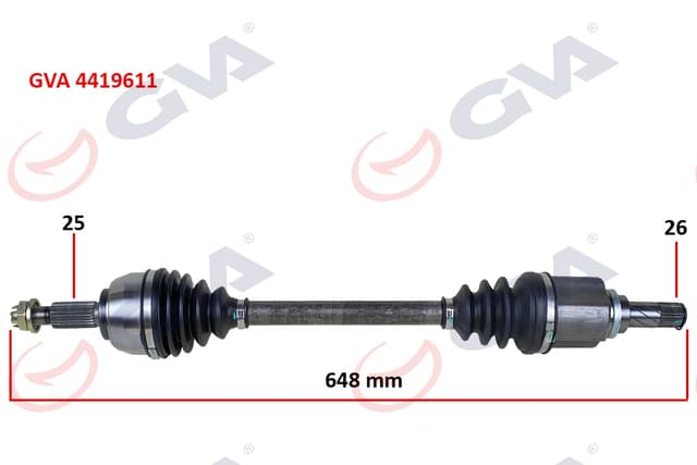 GVA KOMPLE AKS SOL DACIA DOKKER 1.5 DCI 12- 648mm 391011406R-391019924-391015654R OEM: 391011406R-391019924-391015654R - GVA 4419611 kodlu oto yedek parça