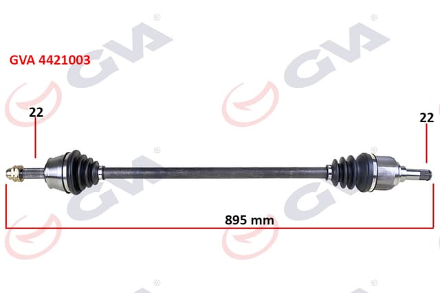 GVA KOMPLE AKS SAĞ PALIO 1.2-1.4-1.6 16V AKS LALE Lİ 895mm 46307899 OEM: 46307899 - GVA 4421003 kodlu oto yedek parça