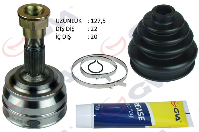 GVA AKS KAFASI DIŞ ÖN FIAT TEMPRA 1.4i 92-99 22x20x46.8 127.5mm OEM: 92601903-7659169 - GVA 4426120K kodlu oto yedek parça
