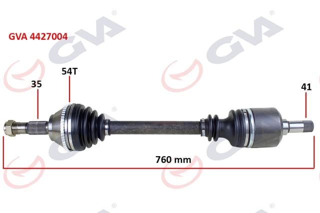 GVA KOMPLE AKS SOL DUCATO-BOXER-JUMPER 2.5 D 94-02 18Q ABS Lİ 54DİŞ 762mm OEM: 3272.9K-3272.V5-3272.J7-1487937088 - GVA 4427004 kodlu oto yedek parça