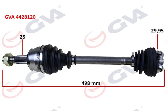 GVA KOMPLE AKS SAĞ MİL SİZ AKS LALE SİZ GRANDE PUNTO 1.3 MJT 75HP 497mm 46308522-55700558-46308329 OEM: 46308522-55700558-46308329 - GVA 4428120 kodlu oto yedek parça