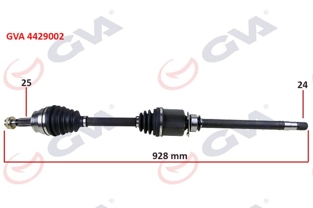 GVA KOMPLE AKS SAĞ DOBLO 1.9 JTD 01 DOBLO-ALBEA 1.3 MTJ 05 928mm 46307678 OEM: 46307678 - GVA 4429002 kodlu oto yedek parça
