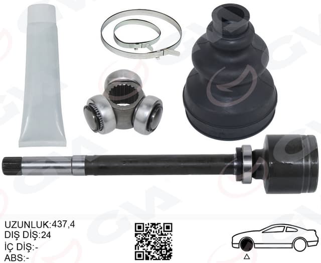 GVA AKS KAFASI SAG ON IC FIAT SCUDO 270 1.6 MJT 07- OEM: 3273QH-1440100788-3273QJ - GVA 4429003KI kodlu oto yedek parça