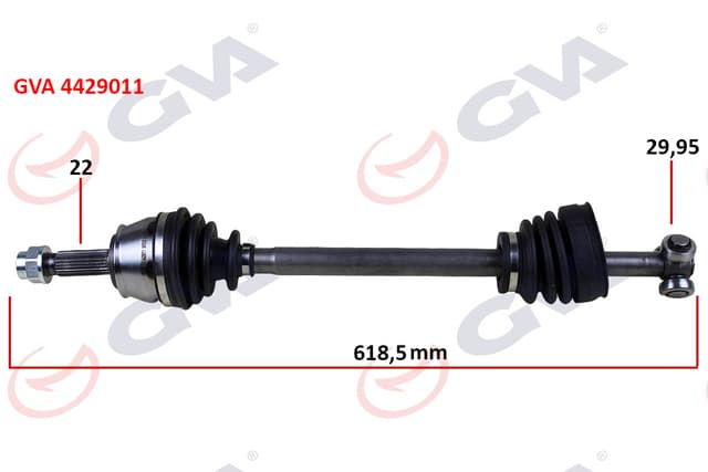 GVA KOMPLE AKS SOL DOBLO 1.9D 01> 618mm OEM: 46307998 - GVA 4429011 kodlu oto yedek parça