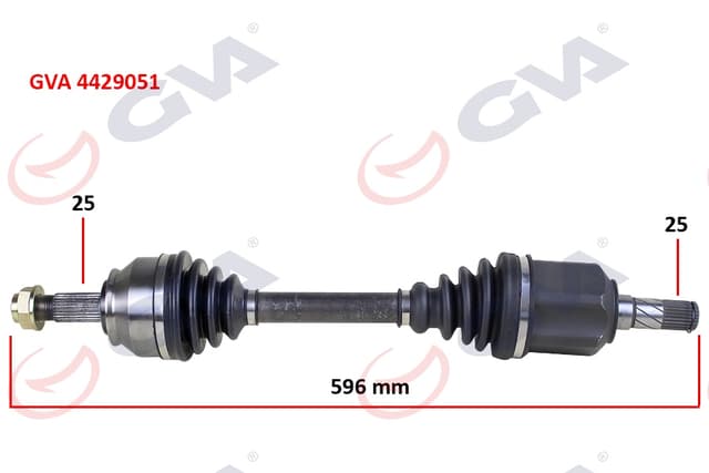 GVA KOMPLE AKS SOL DOBLO 1.6 MJT AT/MT 10- 596mm OEM: 51815194-51933669 - GVA 4429051 kodlu oto yedek parça