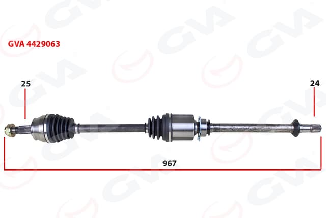 GVA KOMPLE AKS SAĞ MİLLİ DOBLO 1.3 MULTIJET 10 967mm OEM: 51810625 - GVA 4429063 kodlu oto yedek parça