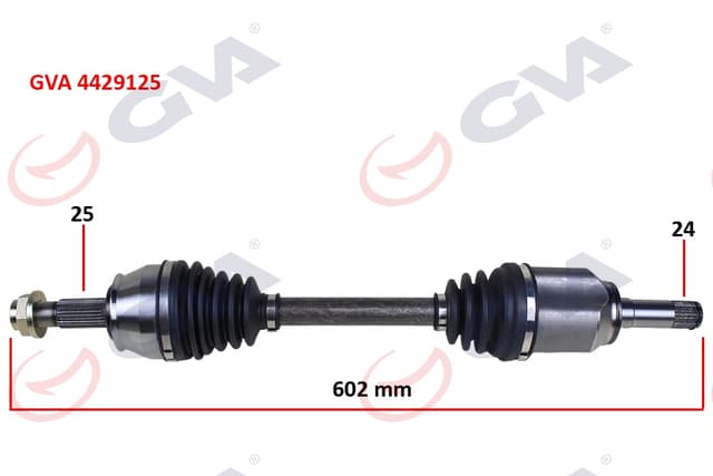 GVA AKS KOMPLE SOL BIPPER-NEMO 1.3 HDI 10 FIORINO 1.3 MJTD Euro5 MOT. 13 İÇ AKS KAFALI 602mm OEM: 3272.ZH-1607440280-51934089 - GVA 4429125 kodlu oto yedek parça