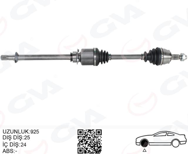 GVA KOMPLE AKS SAĞ LINEA 1.3 MTJ 07- 90HP MİLSİZ OEM: 51816768 - GVA 4429167 kodlu oto yedek parça