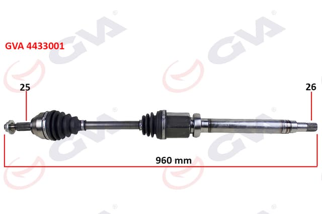 GVA ÖN KOMPLE AKS SAĞ TRANSIT CONNECT 1.8 TDCI 02>14 75PS 960mm OEM: 9T163B436AA-2T143B436AH - GVA 4433001 kodlu oto yedek parça