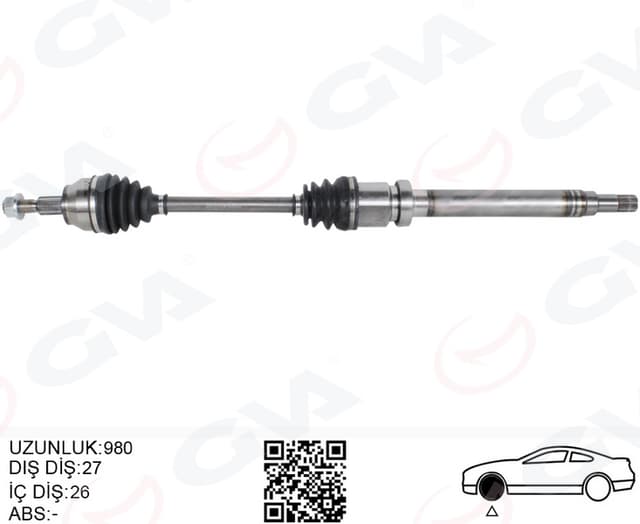 GVA KOMPLE ÖN AKS SAĞ CONNECT 14> 1.6 TDCI OEM: FV66 3B436 KB-1867866 - GVA 4433154 kodlu oto yedek parça