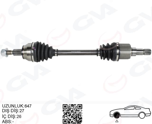 GVA KOMPLE ÖN AKS SOL CONNECT 14> 1.6 TDCI OEM: FV66 3B437 KB-1867867 - GVA 4433155 kodlu oto yedek parça