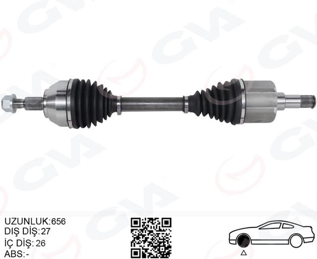 GVA ON AKS KOMPLE SOL KUGA I 08 13 2.0 TDCI OEM: 8V413B437AC-8V413B437AB-1594946 - GVA 4434001 kodlu oto yedek parça