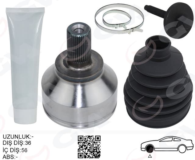 GVA ÖN AKS KAFASI DIŞ SAĞ-SOL FOCUS II 03 11 C MAX 2.0TDCI 03 10 VOLVO S40 II 07 10 V50 07 10 T5 OEM: 3M513A328DB-3M513A327DA-36000561 - GVA 4435005K kodlu oto yedek parça