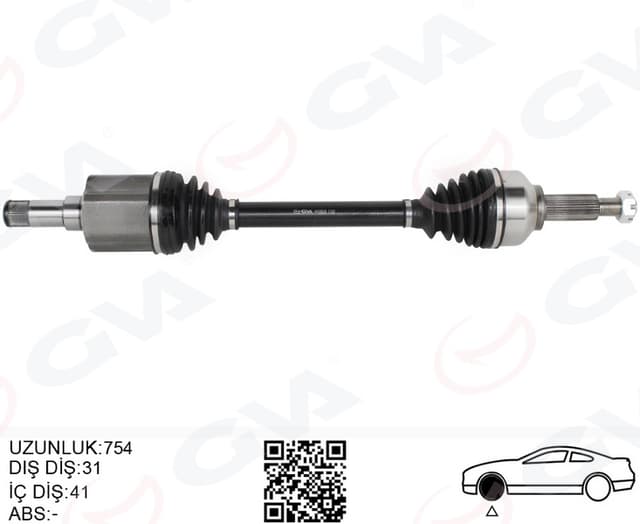 GVA ON AKS KOMPLE SOL TRANSIT CUSTOM V362 2.2TDCI 12 CUSTOM 2.0 ECOBLUE 15 KISA SASE OEM: KK213B437AB-KK213B437AA-BK213B437AE - GVA 4435033 kodlu oto yedek parça