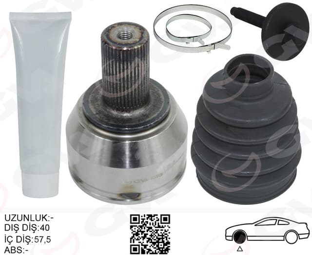 GVA ÖN AKS KAFASI DIŞ SAĞ-SOL MONDEO 1.6 BENZINLI 07 14 OEM: 7G913A327AB-1459743-1481213 - GVA 4437013K kodlu oto yedek parça