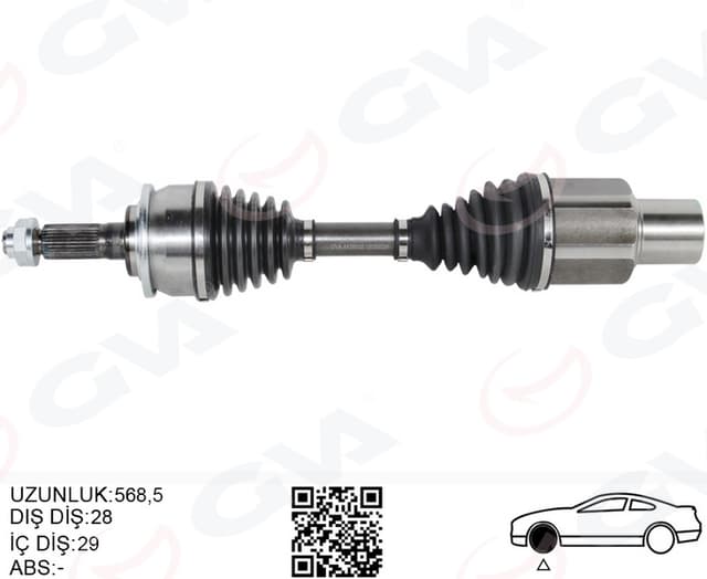 GVA ÖN AKS KOMPLE SAĞ FORD RANGER TKE 11 2.2 TDCI 4 4 OEM: AB393A427CC-1945372-UF9T2550XB - GVA 4438002 kodlu oto yedek parça