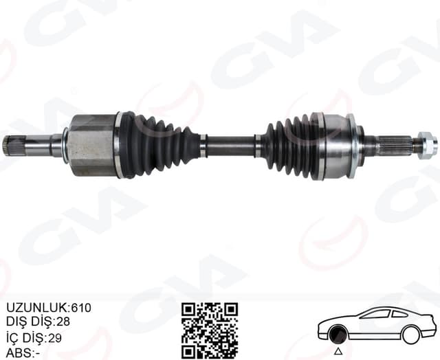 GVA ÖN AKS KOMPLE SOL FORD RANGER TKE 11 2.2 TDCI 4 4 OEM: AB393A428CC-1749219-UF9T2560XB - GVA 4438003 kodlu oto yedek parça