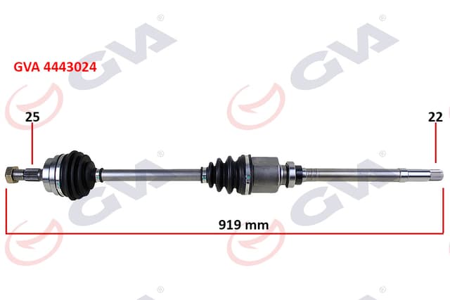 GVA KOMPLE AKS SAĞ PEUGEOT 306 1.6 93-00 919mm OEM: 3273.Z5-3273.G3-3273.Q1 - GVA 4443024 kodlu oto yedek parça