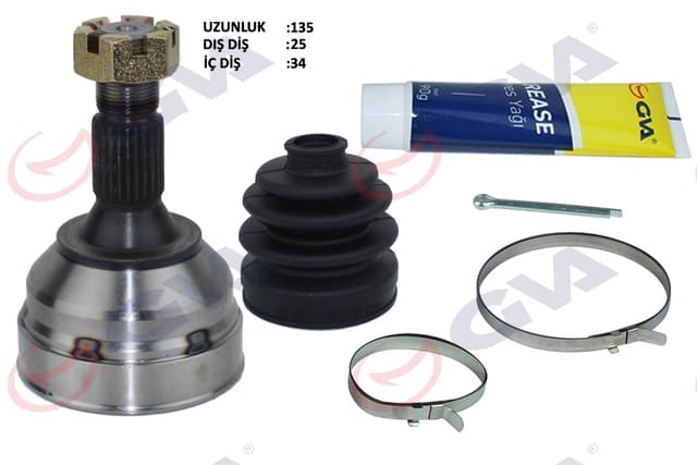 GVA AKS KAFASI DIŞ ÖN PARTNER-BERLINGO 96-08 1.9D 25x34x55.7 134mm OEM: 3272.6W - GVA 4445120K kodlu oto yedek parça