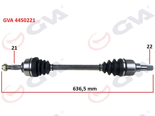 GVA KOMPLE AKS SOL C3 1.4 HDI 02 70HP 636mm 3272.ES-3272.ET OEM: 3272.ES-3272.ET - GVA 4450221 kodlu oto yedek parça